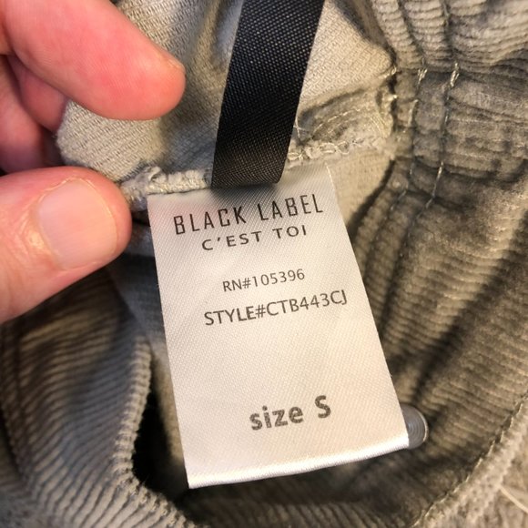 Black Label C'est Toi Women's Small Jacket Grayish/Tan Corduroy Denim Coat - Picture 8 of 9